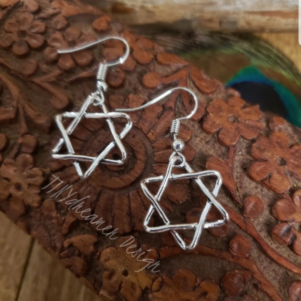 Hanukkah STAR of David earrings Silver Festival of Lights Bar Mitzvah Gift idea